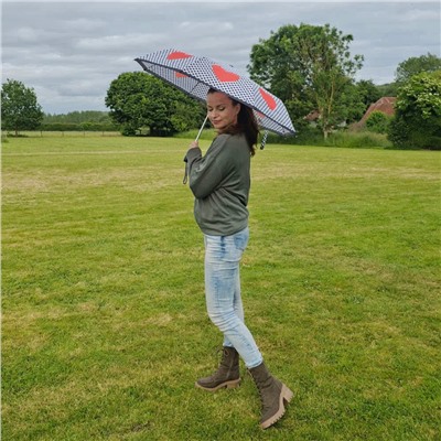 L354-4486 LoveHeartSpot (Сердце) Зонт женский механика Fulton