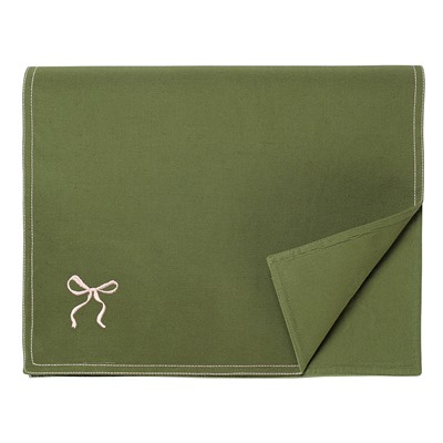 Дорожка на стол Fancy Bows оливкового цвета из коллекции Essential, 45x150 см