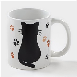 Кружка - хамелеон Доляна «Котик», 350 мл, керамика, белая