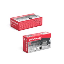 Дырокол ErichKrause Quadro, до 10 листов, диаметр прокола 6 мм, расстояние между проколами 80 мм, чёрный