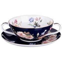 БУЛЬОННИЦА С БЛЮДЦЕМ LEFARD "КОБАЛЬТ" 450 МЛ (КОР=24НАБ.)