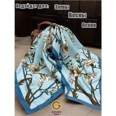 Платок утепленный Сакура цвет 3040/10 (бирюзово-голубой)