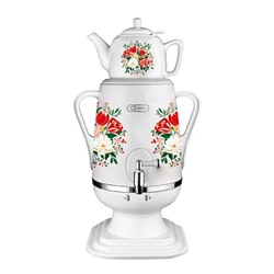 Самовар Добрыня DO-434 4л/1л Цветы на белом (4) оптом