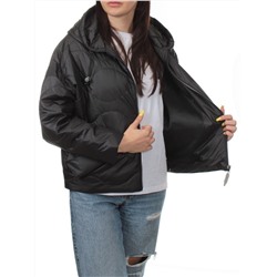 23-061 BLACK Куртка оверсайз демисезонная женская (синтепон 100 гр.)