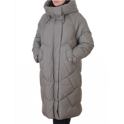 A621 GRAY/GREEN Пальто зимнее женское (200 гр. холлофайбер)