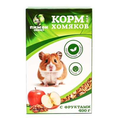 Корм "Пижон" для хомяков, с фруктами, 400 г
