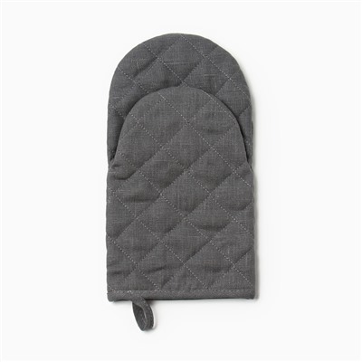 Набор кухонный Этель ECO grey: варежка 15х28см, прихватка 19х19см, 100% лён, 245 г/м2