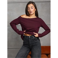 Лонгслив "Плечо" Бордо