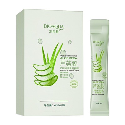 Ночная маска для лица с экстрактом алоэ BIOAQUA ALOE VERA, 4 мл