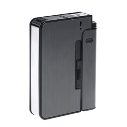 Портсигар на 8 сигарет «Классика», с толкателем для сигарет, 9.7×6.9×2 см, серый