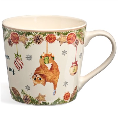 КРУЖКА LEFARD "ЕЛКА, КОТ И НОВЫЙ ГОД" 400МЛ