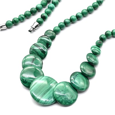 Колье из малахита натурального, 46см