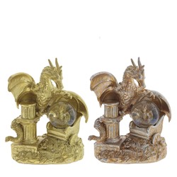 Фигурка декоративная в стекл.шаре "Дракон", D 4.5 см, L13 W9 H17 см, 2в.