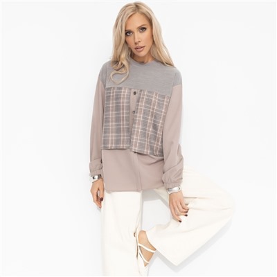 Свитшот комбинированный, Стиль по-взрослому (бежевый)