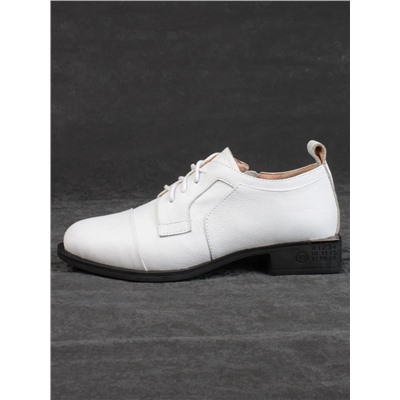 03-YP9862B WHITE Полуботинки женские (натуральная кожа)