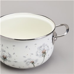 КАСТРЮЛЯ AGNESS ЭМАЛИРОВАННАЯ СО СТЕКЛЯННОЙ КРЫШКОЙ СЕРИЯ "DANDELION", 2,8 Л ДИА. 20СМ