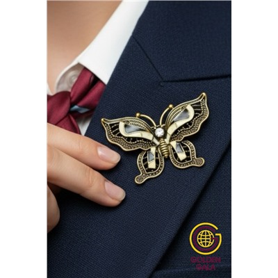 Брошь бабочка с эмалью БР4/12