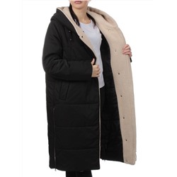 M-9115 BLACK Пальто зимнее женское (верблюжья шерсть)