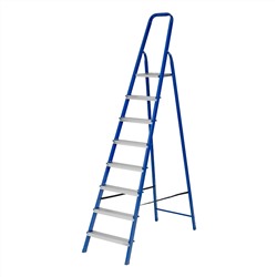 Стремянка, 8 ступеней, стальной профиль, алюминиевые ступени Сибртех