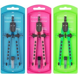 Циркуль Faber-Castell "Factory Neon", + грифели, пластиковый футляр, цвет ассорти