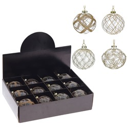 GAEM Набор из 12шт Украшение новогоднее "Шар", D 8 см, L35 W25 H8,5 см