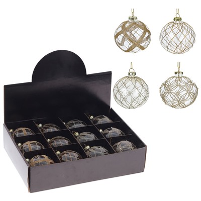 GAEM Набор из 12шт Украшение новогоднее "Шар", D 8 см, L35 W25 H8,5 см