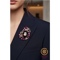 Брошь крупная с кристаллами БР4/3 модель 2