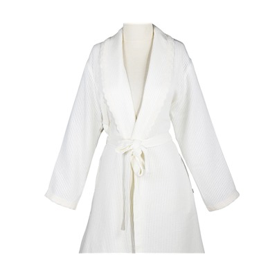Халат Велюровый Женский (M) Alessa Krem Bayan Bornoz Medium - EcoCotton