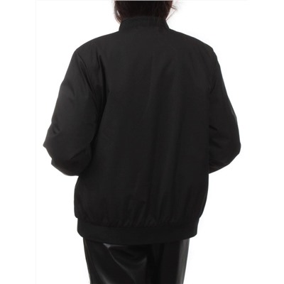 H24-608 BLACK Куртка бомбер демисезонная женская (100 гр. синтепон)