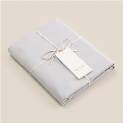 Простыня на резинке 300ТС SL Home Percale 140×200+30 см, серый, 100% хлопок