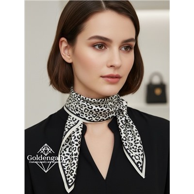 Косынка шелковая с принтом Арт 25183/007