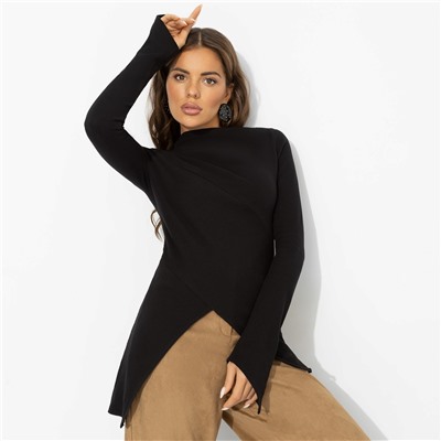 Лонгслив хлопковый, Выхожу за рамки (чёрный)