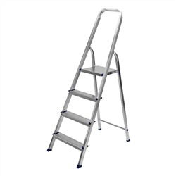 Стремянка, 4 ступени, алюминиевая, Сибртех