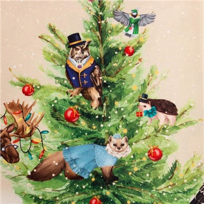 Скатерть новогодняя "Этель" "Noble Christmas" Скатерть новогодняя 150х110 +/-2см с ГМВО, 100%хл, саржа 190гр/м2