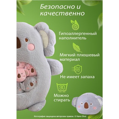 Плюшевая мягкая игрушка подушка Коала, 40*50 см