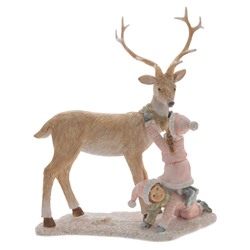 GAEM Фигурка декоративная "Олень и дети", L20 W9 H23,5 см
