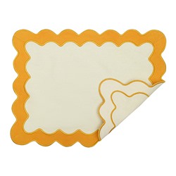 Салфетка под приборы с контрастным кантом горчичного цвета из коллекции Trendy Ruffles, 35х45 см