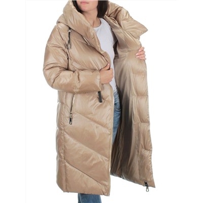 2185 BEIGE Пальто зимнее женское (200 гр. холлофайбера)