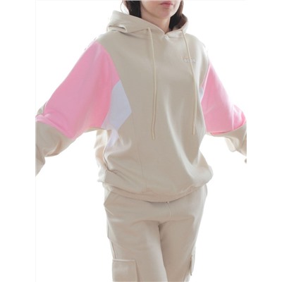 3156/3157 BEIGE/PINK Костюм спортивный женский (95% хлопок, 5% эластан)