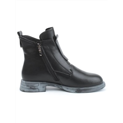04-M3-867 BLACK Ботинки зимние женские (натуральная кожа, натуральный мех)