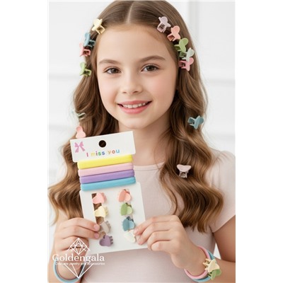 Набор детский аксессуаров для волос 12 предметов Арт НД13 тип 2