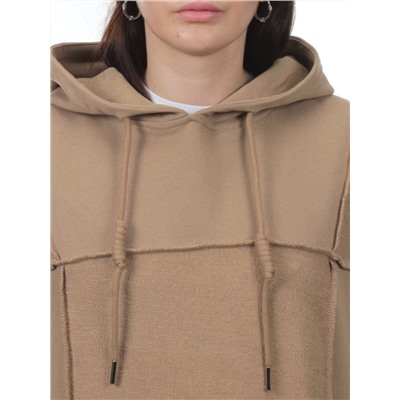 3258 BROWN Худи женское (95% хлопок, 5% эластан)