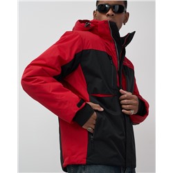 Горнолыжная куртка мужская зимняя красного цвета 7616Kr