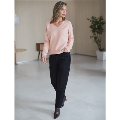 Джемпер с V вырезом из мягкой пряжи с кашемиром