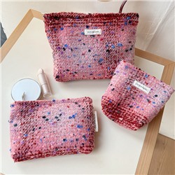 High quality handheld cosmetic bag, shoulder bag, woolen liner, storage bag