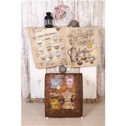 Полотенце «Кофейня», 45×60 см, МИКС, рогожка, 170 г/м², 100% хлопок