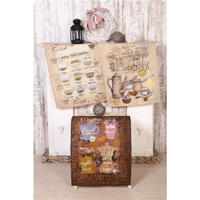 Полотенце «Кофейня», 45×60 см, МИКС, рогожка, 170 г/м², 100% хлопок