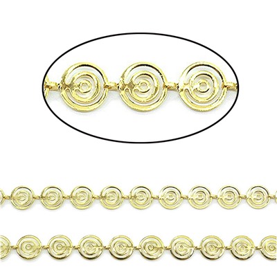 Цепочка для украшений, звено 8*8мм цв.золотистый, 50см.