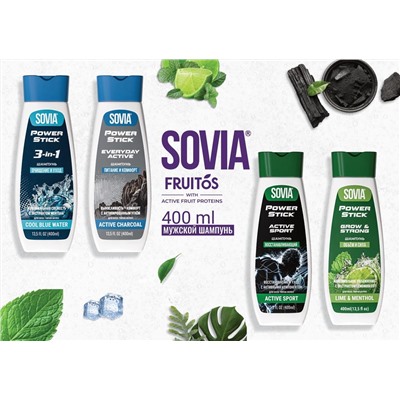 Шампунь для волос SOVIA Востанавливающий, MEN, 400 мл