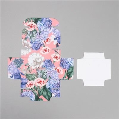 Коробка под бижутерию, упаковка, «Цветы», 7.5 х 7.5 х 3 см